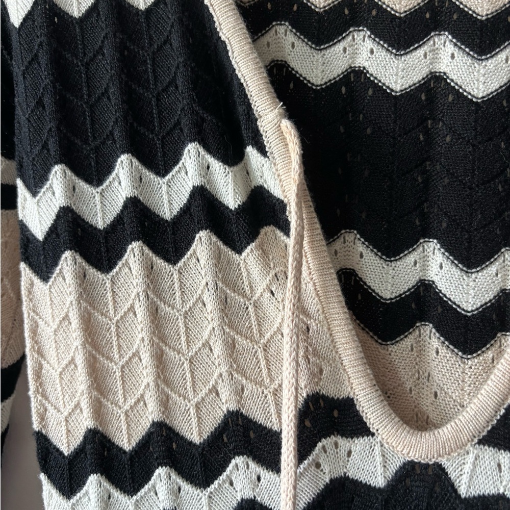 Seven Wonders Knit Maxi Dress - XS Black White Cream Striped - Picture 6 of 7